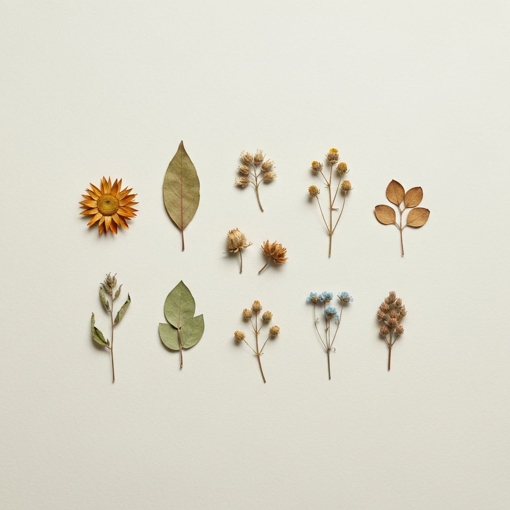 Getrocknete pflanzliche Sammlung